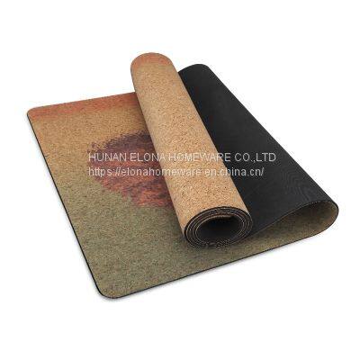 Non-slip Non-toxic Lightweight Cork Printed Yoga Mats Yoga Equipment photo-3