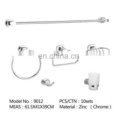 Bathroom Accessories Chromed Zinc Silver Towel Bar Paper Holder Soap Holder Toilet Brush And Holder Towel Ring Robe Hook