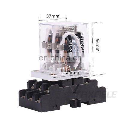 JQX-38F 3Z 40A power relay Intermediate relay Electromagnetic relay 11pin DC12V DC24V AC110V AC220V with base