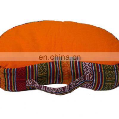 Best quality top sale Indian manufacture Half printed half moon meditation cushion