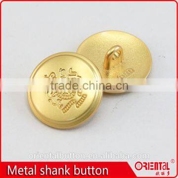 shiny pearl gold color metal suits button with shank