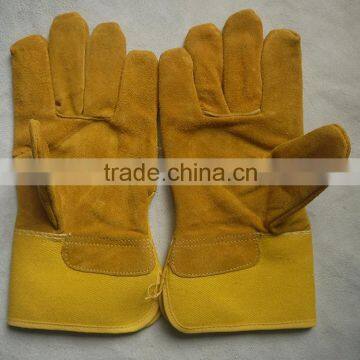 Factory wholesale cheap price cowhide winter work gloves with full lining