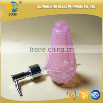 200ml Diamond Design Pink Glass Lotion Bottle