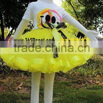 Yellow Satin Ribbon Tutu Rainbow Tutu Skirt