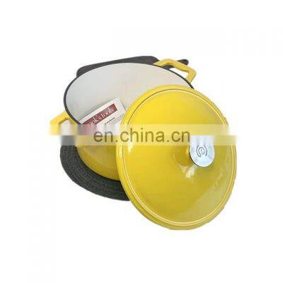 cast iron casting yellow enamel cookware casserole pan pot