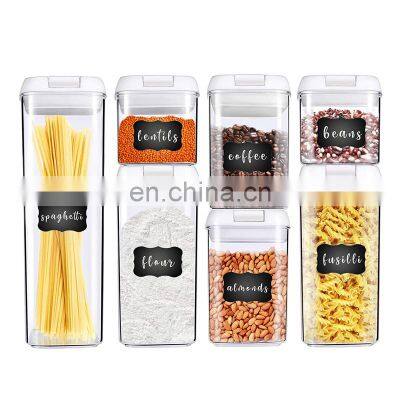 7 PC Set Kitchen Organization Canister Cereal Snack Transparent Pantry organization set Airtight Storage Container