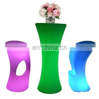 outdoor nightclub used garden plastic led furniture /pe plastic night club led furniture tables and chairs light