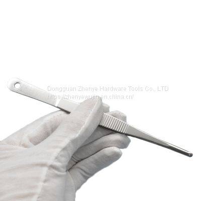 Tweezer Handle Non Slip Pointed/curved Stainless Steel Precision Stiffening Forceps 430 Material Quality