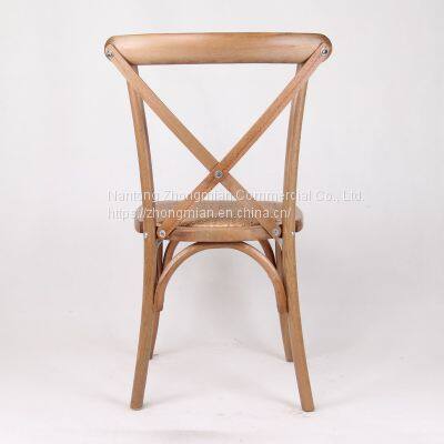 Crossback Chair Beech Wood Material Stackable With Cushion Seat With Rattan Surface EN12520 Standard photo-2