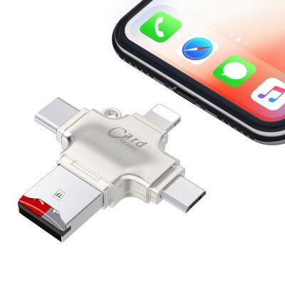 Hot sales All In 1 USB 3.1 OTG Card Reader TFCard Reader R010  Type C USB C Micro USB Memory Support Mac10 Win7/8/xp/vist