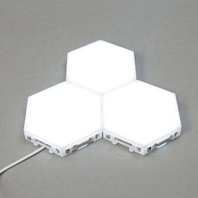 Pack of 3 Pcs LED Touch Creative Honeycomb Lights Crystal Wall Lamp Modular Assembly Quantum Modern Bedroom Hotel Lamps photo-4