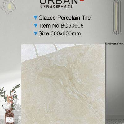 600X600mm Vitrified Ceramic Foshan Glazed Polished Porcelain Floor Wall Tile