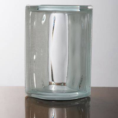 Popular Decoration 190*190*80mm Decorative Cloudy Crystal Side in Colored Glass Block Brick