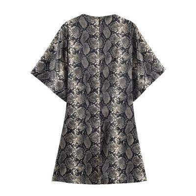 2025 New Fashionable Elegant Women's Animal Print Mini Dress photo-3