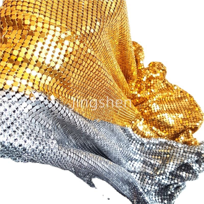 Architectural Metallic Sequin Fabric, Sequined Metallic Mesh Fabric, Suitable for Clothing, Curtains, Tablecloths, Etc. photo-4