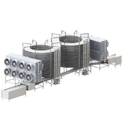 Beef, Fish, Chicken, Pizza New Cost-Effective IQF Spiral Freezer Quick Freezing Cooling Conveyor With Manufacturing Plants Core Motor Bearing Gearbox Shrimp, Seafood, Tuna, Meat