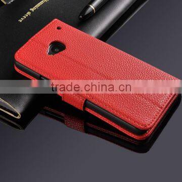 Fashionable Phone Accessory of High Quality PU Leather Stand Card Holders Inside Hand Made Cell Phone Case Bag for HTC One M7 photo-5