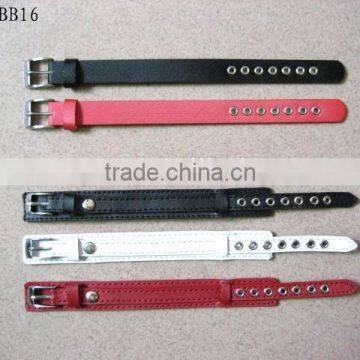 Genuine Leather and PU Leather Wristbands with Metal Rivets Holes