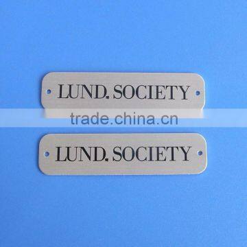 anodized aluminium two hole logo name tag badges