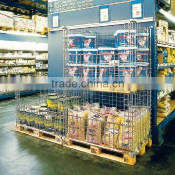 Warehouse Wire Mesh Metal Foldable Cage Pallets