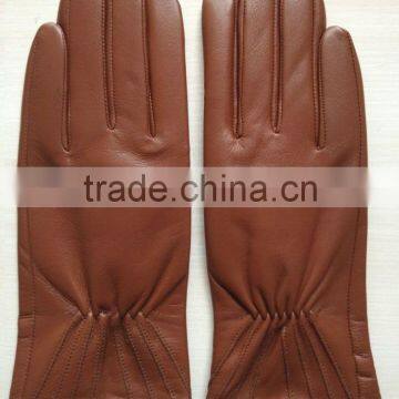 ladies red brown hotsale thin leather hand gloves