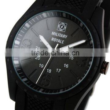 Military Royale Men's Hand Watch Black Rubber Strap Quartz Water Resistant Watch Polit Watch photo-3
