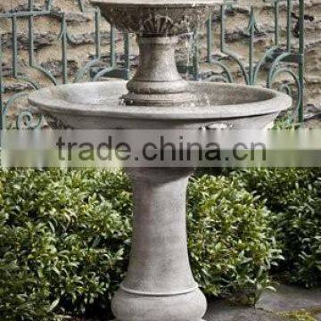 Outdoor Cast Stone Finish Fiberglass 2 Tier Water Fountain