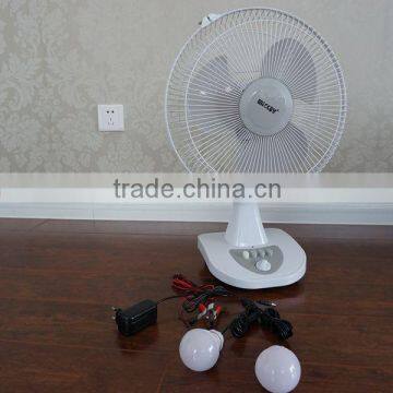 Super 6V rechargeable battery 14 inch desk fan with powerful wind for home and office use