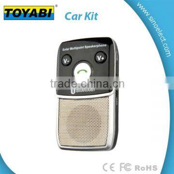 Suction cup style Wireless Bluetooth 4.1 Handsfree Solar Powered Charging Car Kit Speaker Two phone Link