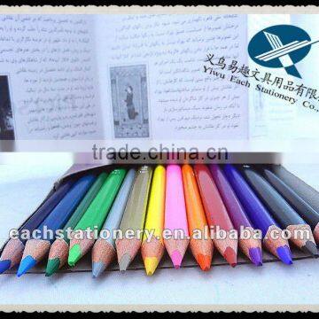 2013 Hottest 12PCS/Set Triangle Shape Jumbo Wooden Color Pencil Set/0.9mm lead