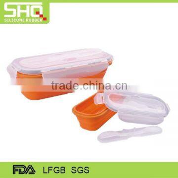 100% food grade silicone folding lunch box