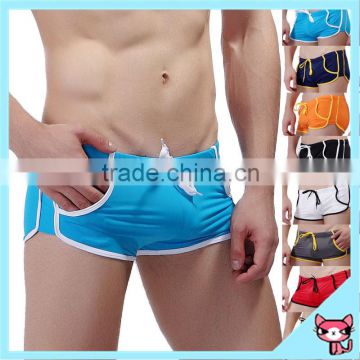 2015 Men's Muslin Swimwear Fabric pocket Sports Suit Men Swimwear Boxer