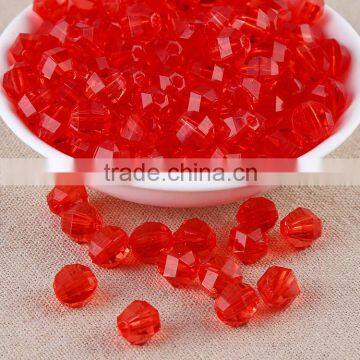 Red Color Wholesales 8mm to 20mm Stock Acrylic Clear Transparent Faceted Beads for Kids Girls Jewelry