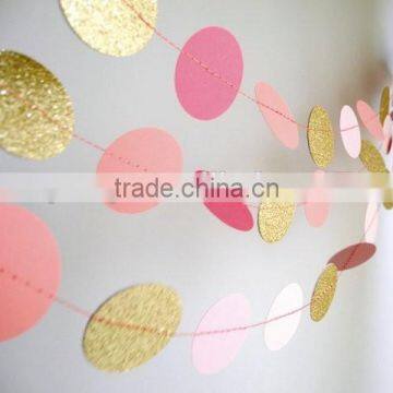 DIY Circle Paper Garland,hanging Paper Garland for party wedding home decor