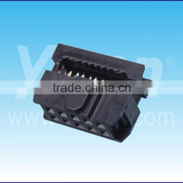 2.54x2.54mm pitch 5pin two pieces with convex point black color IDC socket connector