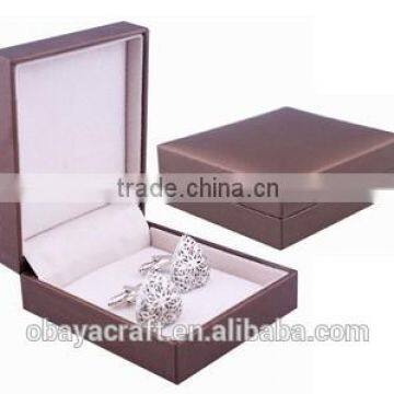 FASHIONABLE LEATHER WOODEN CUFFLINK PACKAGING BOX