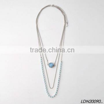 Fashion Silver Chain Necklace and Glass Beaded Necklace Druzy Necklace With Matching Earrings and Btacelet Supplier's Choice photo-2