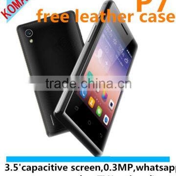 KOMAY unlocked china capacitive screen mobile phone P7 with whatsapp function and 3.5 inch capacitive screen mobile phone