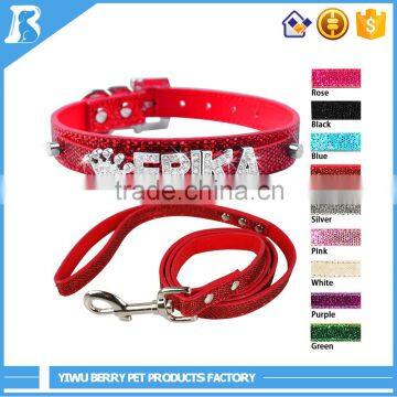 Purple/Red/Black/Pink/Light Pink/Blue/White/Green custom dog collar