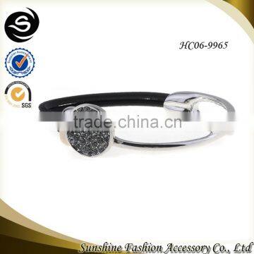 Leather bracelet wholesale for 2015 stingray leather bracelet plated in silver jewelry bracelet manufactured in China yiwu