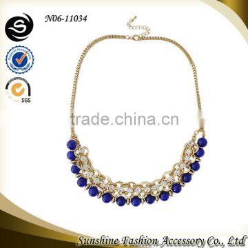2015 Purple Beaded Necklace, Noble And Elegant Pujiang Crystal Jewelry Wholesale Made in Pujiang,China
