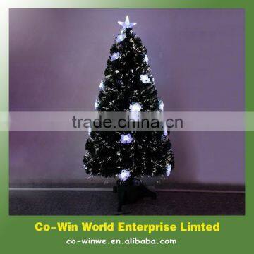 Fiber optic christmas tree with silver double bells