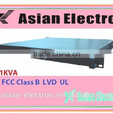 With USA outlet 19" 1U 1KVA telecom power inverter, CE / FCC Class B / LVD approved Taiwan made 1000W inverter