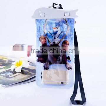 Customized cartoon waterproof PVC dry bag case for Mobile from 3.5inch to 6inch