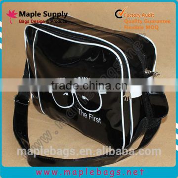 Black shiny shiny pvc teen messenger bags