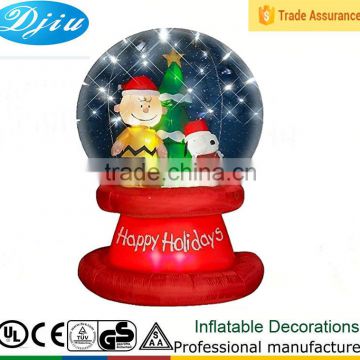 PEANUTS 6 FT TALL INFLATABLE SNOWGLOBE THAT TWINKLES/ DISPLAY MODEL Lights Up