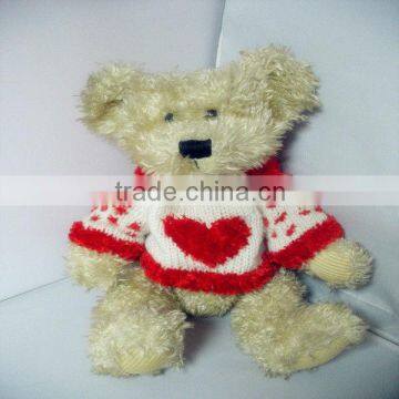 Soft Stuffed Plush Teddy Bear Toy In Red Sweater