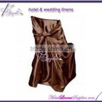 Chocolate Universal Chair Covers, Satin Self-tie Chair Covers, Pillow Case Chair Covers for Folding Chairs