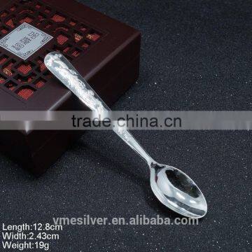 KSA-01 999 Silver Spoon with Silver Plated Nickel Lead Free Chinoiserie Tableware Gift