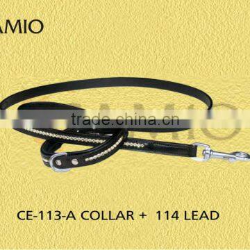 CE 113 A + 114 Diamond Dog leads with collar